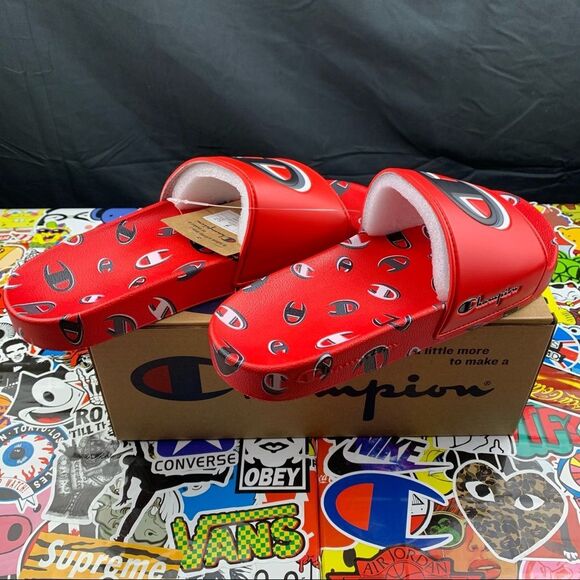 Champion 3peat Logo Slides 7 Womens - Picture 2 of 8
